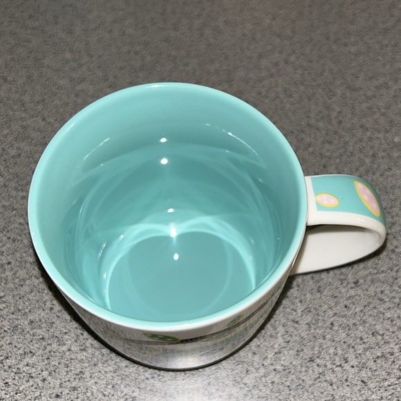 Burton & Burton Owl Mug Cup Calico Patchwork Turquoise 12 Oz. 2014 Whimsical - Picture 5 of 6